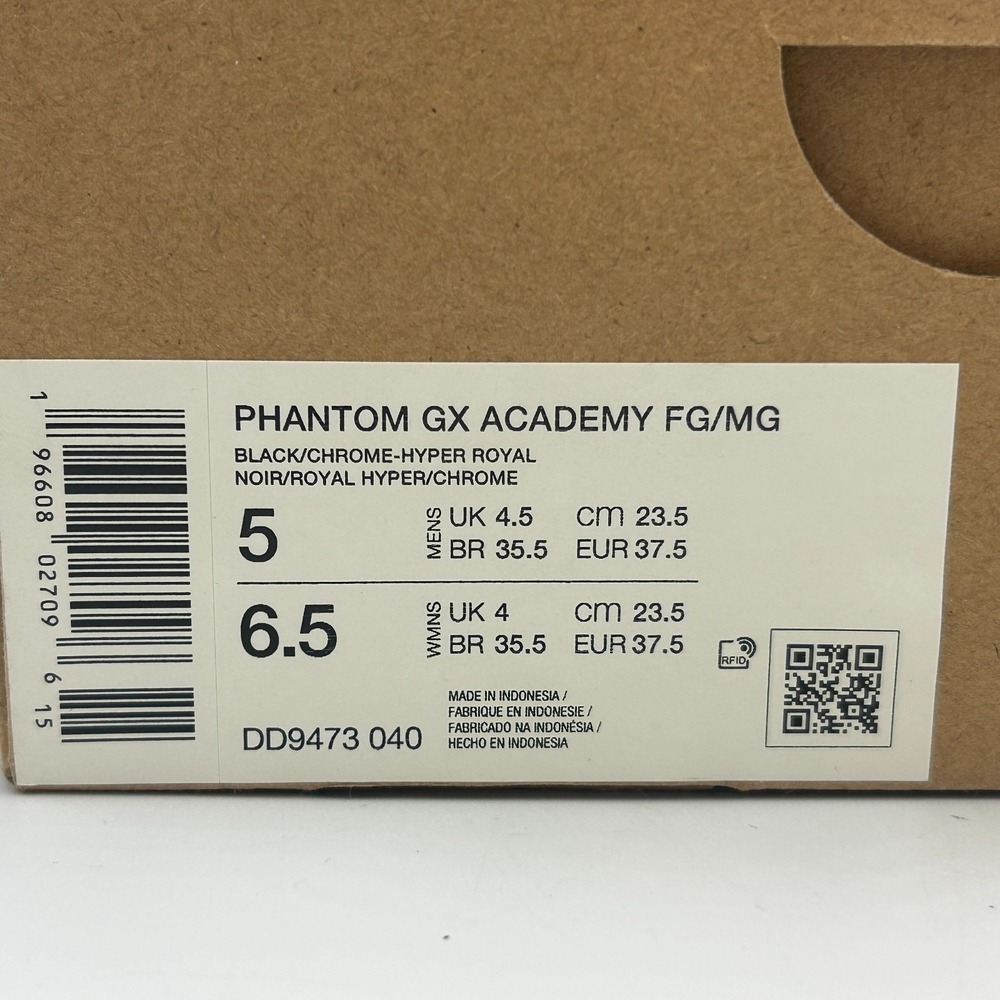 Nike Phantom GX Soccer Cleats DD9473-040 BlackChrome Hyper Royal SZ M 5/W 6.5 - Picture 13 of 13